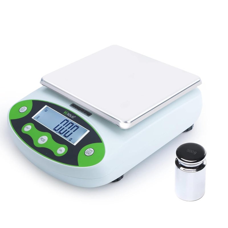 U.S. Solid Digital Analytical Balance 2kg x 0.01g, High Precision Lab Scale, 500g Calibration Weight, 10 Weighing Units, AC 100V-240V & DC 9V, Piece Counting - Image 1